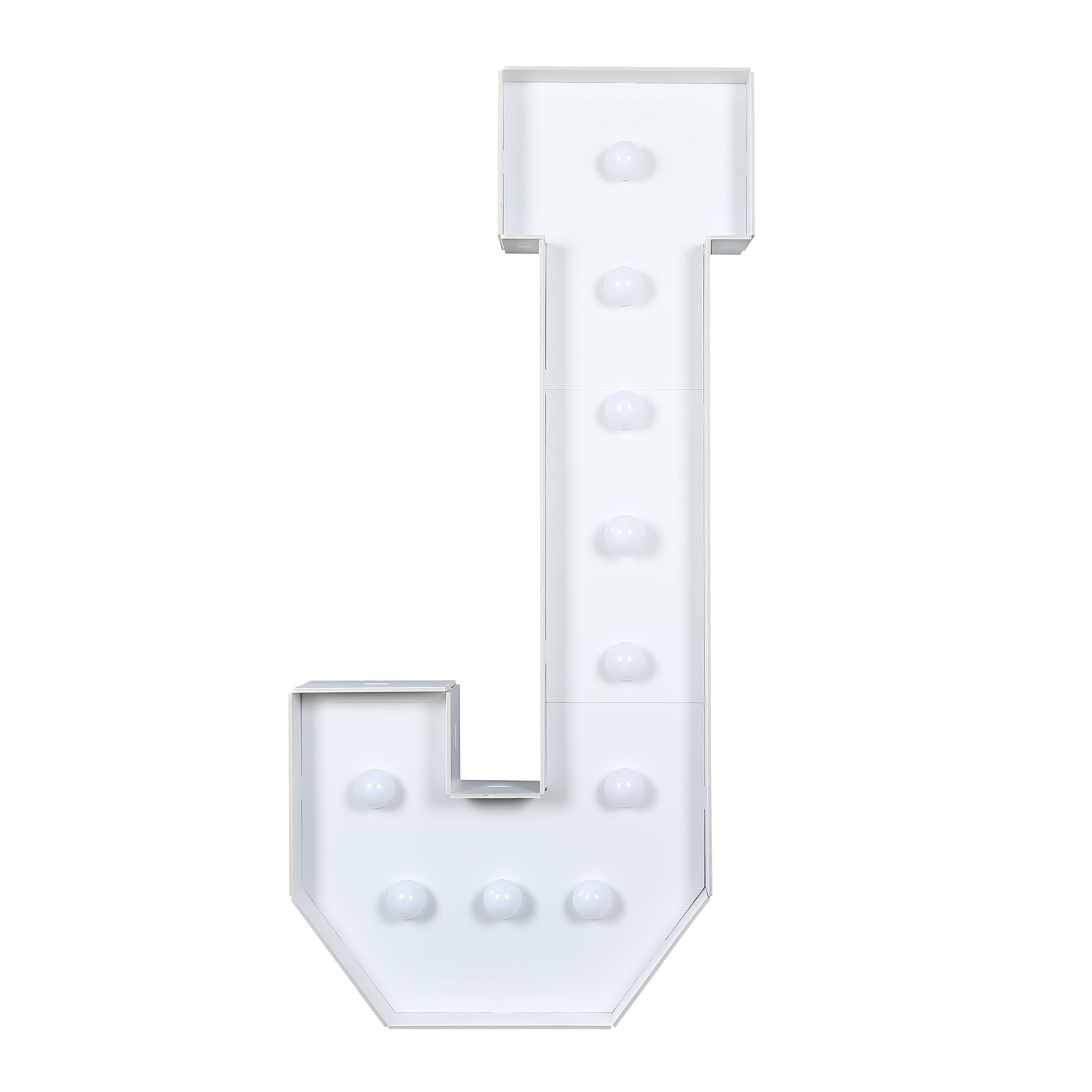 Giant LED Marquee Light Up Letter "J", White 4ft Pre - Cut Foam Board with 10 Warm White Battery Operated LEDs, Glue Gun and Sticks - Bell Racket Store