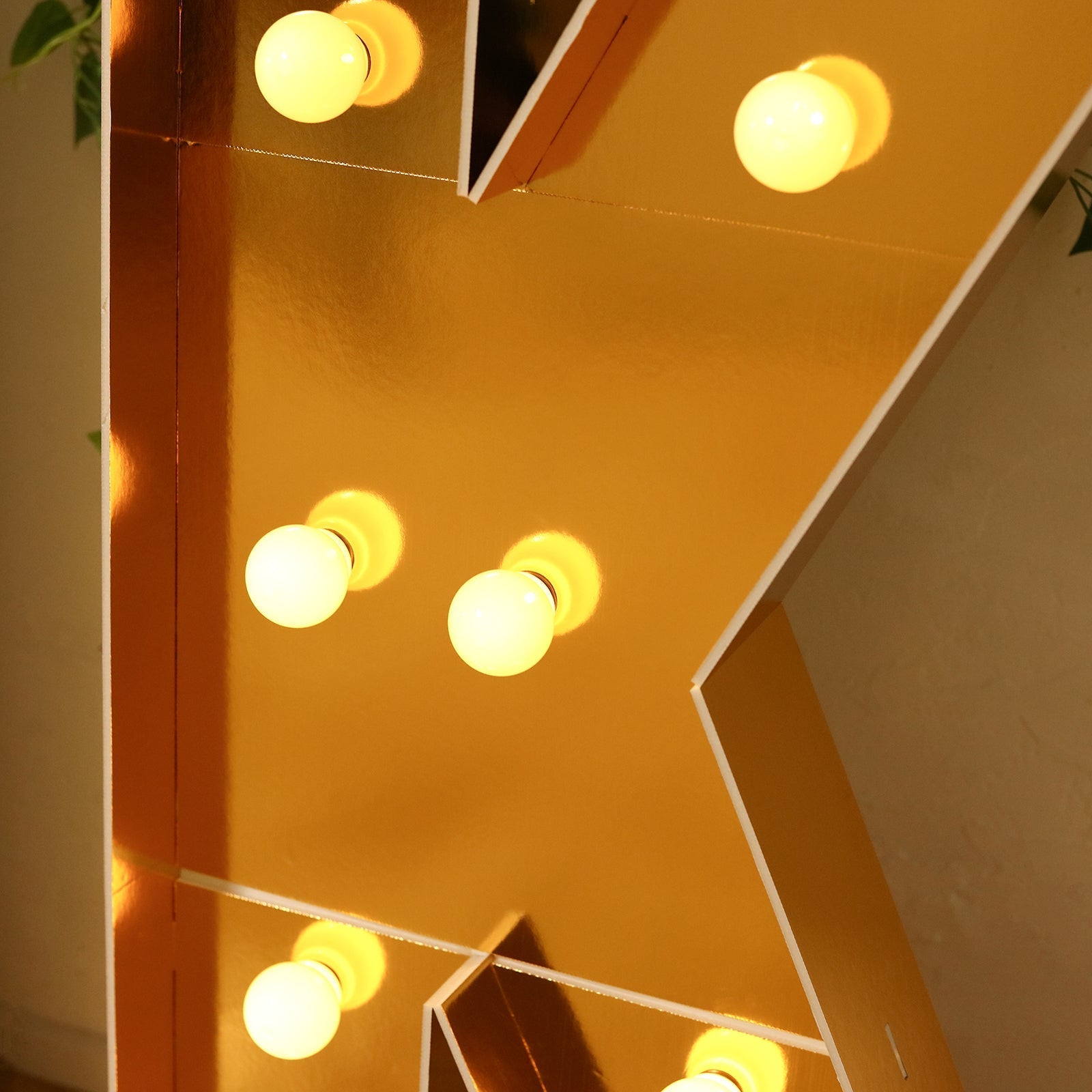 Giant LED Marquee Light Up Letter "K", Gold 4ft Pre - Cut Foam Board with 10 Warm White Battery Operated LEDs, Glue Gun and Sticks - Bell Racket Store
