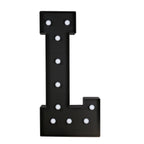 Giant LED Marquee Light Up Letter "L", Black 4ft Pre - Cut Foam Board with 10 Warm White Battery Operated LEDs, Glue Gun and Sticks - Bell Racket Store