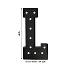 Giant LED Marquee Light Up Letter "L", Black 4ft Pre - Cut Foam Board with 10 Warm White Battery Operated LEDs, Glue Gun and Sticks - Bell Racket Store