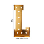 Giant LED Marquee Light Up Letter "L", Gold 4ft Pre - Cut Foam Board with 10 Warm White Battery Operated LEDs, Glue Gun and Sticks - Bell Racket Store