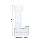 Giant LED Marquee Light Up Letter "L", White 4ft Pre - Cut Foam Board with 10 Warm White Battery Operated LEDs, Glue Gun and Sticks - Bell Racket Store