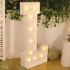 Giant LED Marquee Light Up Letter "L", White 4ft Pre - Cut Foam Board with 10 Warm White Battery Operated LEDs, Glue Gun and Sticks - Bell Racket Store