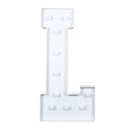 Giant LED Marquee Light Up Letter "L", White 4ft Pre - Cut Foam Board with 10 Warm White Battery Operated LEDs, Glue Gun and Sticks - Bell Racket Store