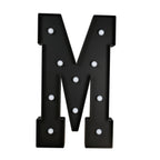 Giant LED Marquee Light Up Letter "M", Black 4ft Pre - Cut Foam Board with 10 Warm White Battery Operated LEDs, Glue Gun and Sticks - Bell Racket Store