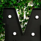 Giant LED Marquee Light Up Letter "M", Black 4ft Pre - Cut Foam Board with 10 Warm White Battery Operated LEDs, Glue Gun and Sticks - Bell Racket Store