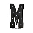 Giant LED Marquee Light Up Letter "M", Black 4ft Pre - Cut Foam Board with 10 Warm White Battery Operated LEDs, Glue Gun and Sticks - Bell Racket Store