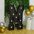 Giant LED Marquee Light Up Letter "M", Black 4ft Pre - Cut Foam Board with 10 Warm White Battery Operated LEDs, Glue Gun and Sticks - Bell Racket Store