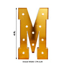 Giant LED Marquee Light Up Letter "M", Gold 4ft Pre - Cut Foam Board with 10 Warm White Battery Operated LEDs, Glue Gun and Sticks - Bell Racket Store
