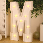 Giant LED Marquee Light Up Letter "M", White 4ft Pre - Cut Foam Board with 10 Warm White Battery Operated LEDs, Glue Gun and Sticks - Bell Racket Store