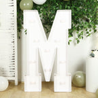 Giant LED Marquee Light Up Letter "M", White 4ft Pre - Cut Foam Board with 10 Warm White Battery Operated LEDs, Glue Gun and Sticks - Bell Racket Store
