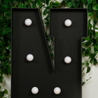 Giant LED Marquee Light Up Letter "N", Black 4ft Pre - Cut Foam Board with 10 Warm White Battery Operated LEDs, Glue Gun and Sticks - Bell Racket Store