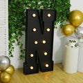 Giant LED Marquee Light Up Letter "N", Black 4ft Pre - Cut Foam Board with 10 Warm White Battery Operated LEDs, Glue Gun and Sticks - Bell Racket Store