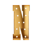 Giant LED Marquee Light Up Letter "N", Gold 4ft Pre - Cut Foam Board with 10 Warm White Battery Operated LEDs, Glue Gun and Sticks - Bell Racket Store