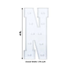 Giant LED Marquee Light Up Letter "N", White 4ft Pre - Cut Foam Board with 10 Warm White Battery Operated LEDs, Glue Gun and Sticks - Bell Racket Store