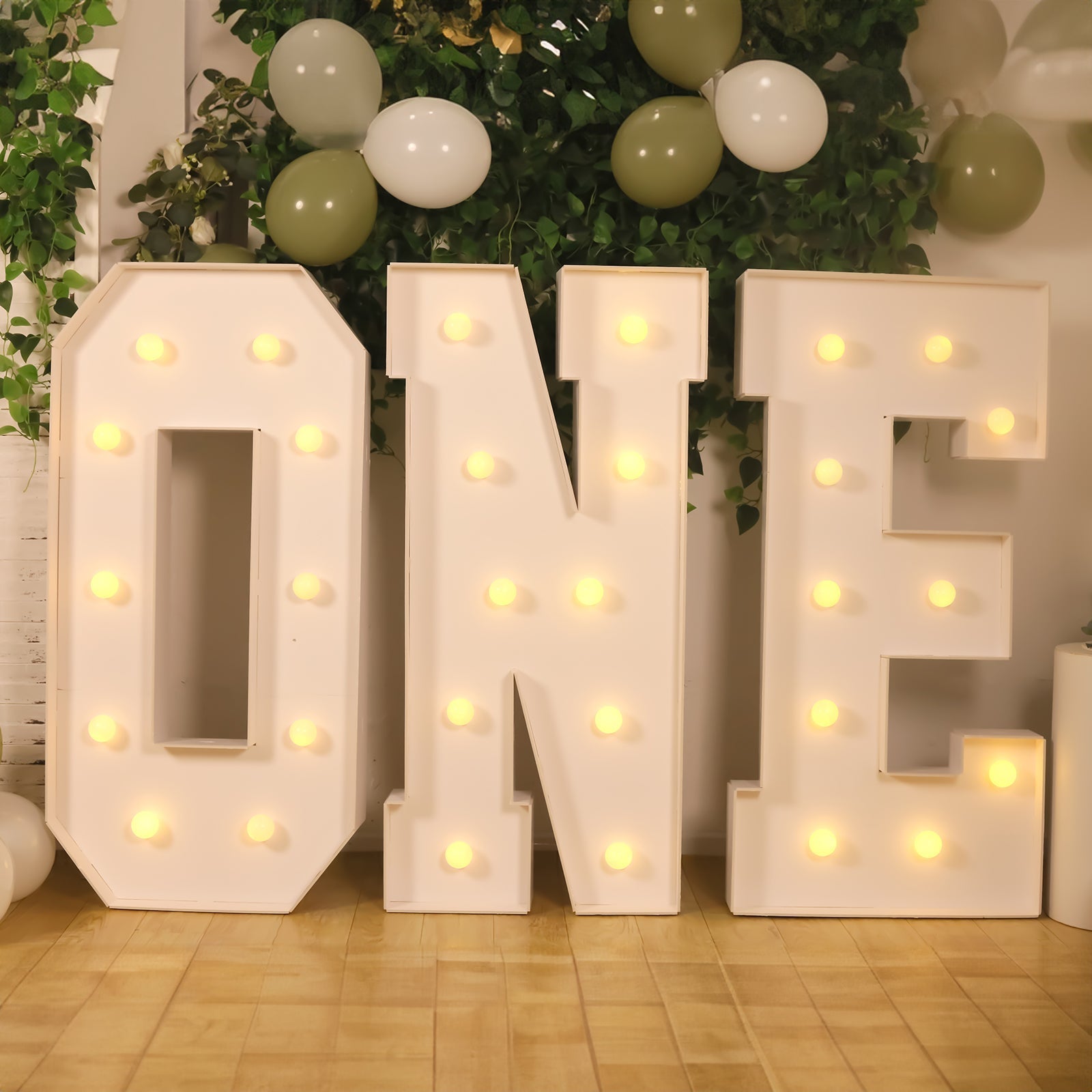 Giant LED Marquee Light Up Letter "N", White 4ft Pre - Cut Foam Board with 10 Warm White Battery Operated LEDs, Glue Gun and Sticks - Bell Racket Store