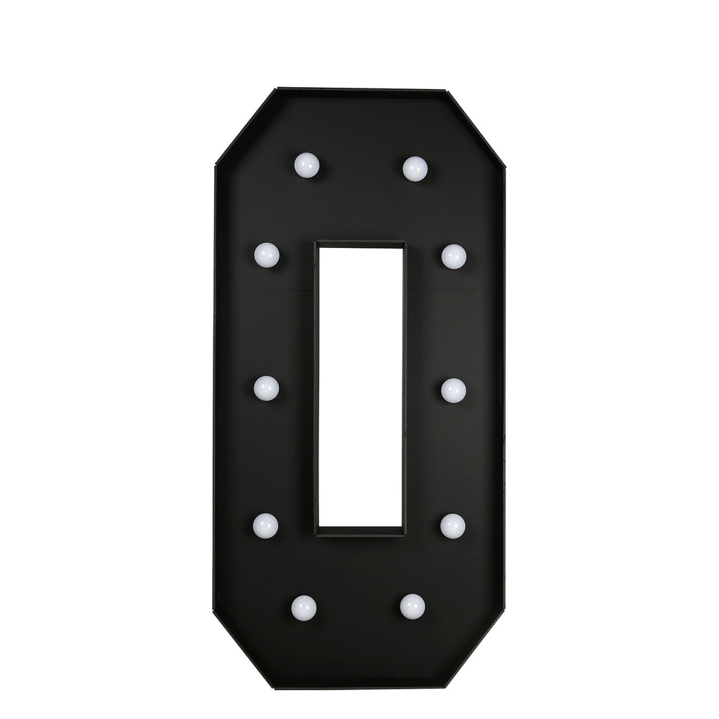 Giant LED Marquee Light Up Letter "O", Black 4ft Pre - Cut Foam Board with 10 Warm White Battery Operated LEDs, Glue Gun and Sticks - Bell Racket Store