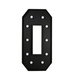 Giant LED Marquee Light Up Letter "O", Black 4ft Pre - Cut Foam Board with 10 Warm White Battery Operated LEDs, Glue Gun and Sticks - Bell Racket Store