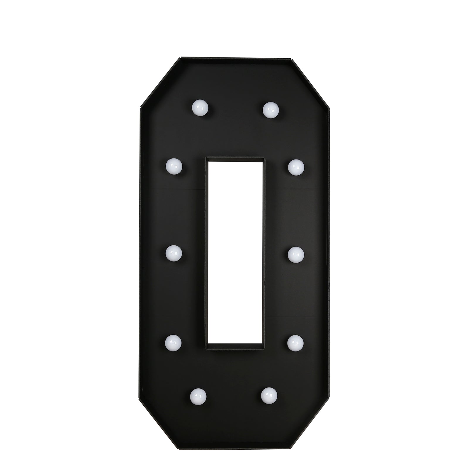 Giant LED Marquee Light Up Letter "O", Black 4ft Pre - Cut Foam Board with 10 Warm White Battery Operated LEDs, Glue Gun and Sticks - Bell Racket Store