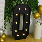 Giant LED Marquee Light Up Letter "O", Black 4ft Pre - Cut Foam Board with 10 Warm White Battery Operated LEDs, Glue Gun and Sticks - Bell Racket Store