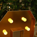 Giant LED Marquee Light Up Letter "O", Gold 4ft Pre - Cut Foam Board with 10 Warm White Battery Operated LEDs, Glue Gun and Sticks - Bell Racket Store