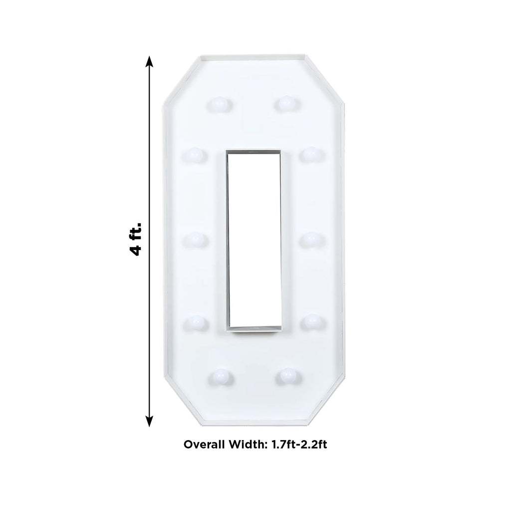 Giant LED Marquee Light Up Letter "O", White 4ft Pre - Cut Foam Board with 10 Warm White Battery Operated LEDs, Glue Gun and Sticks - Bell Racket Store