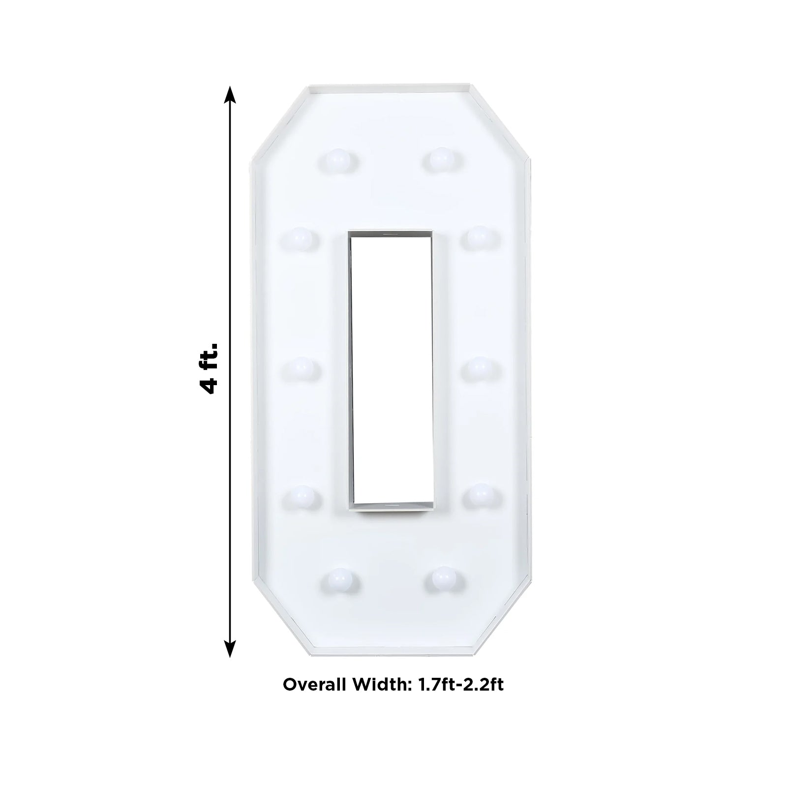 Giant LED Marquee Light Up Letter "O", White 4ft Pre - Cut Foam Board with 10 Warm White Battery Operated LEDs, Glue Gun and Sticks - Bell Racket Store