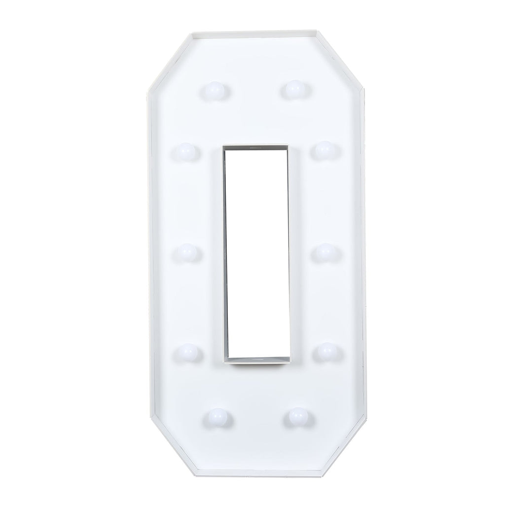 Giant LED Marquee Light Up Letter "O", White 4ft Pre - Cut Foam Board with 10 Warm White Battery Operated LEDs, Glue Gun and Sticks - Bell Racket Store