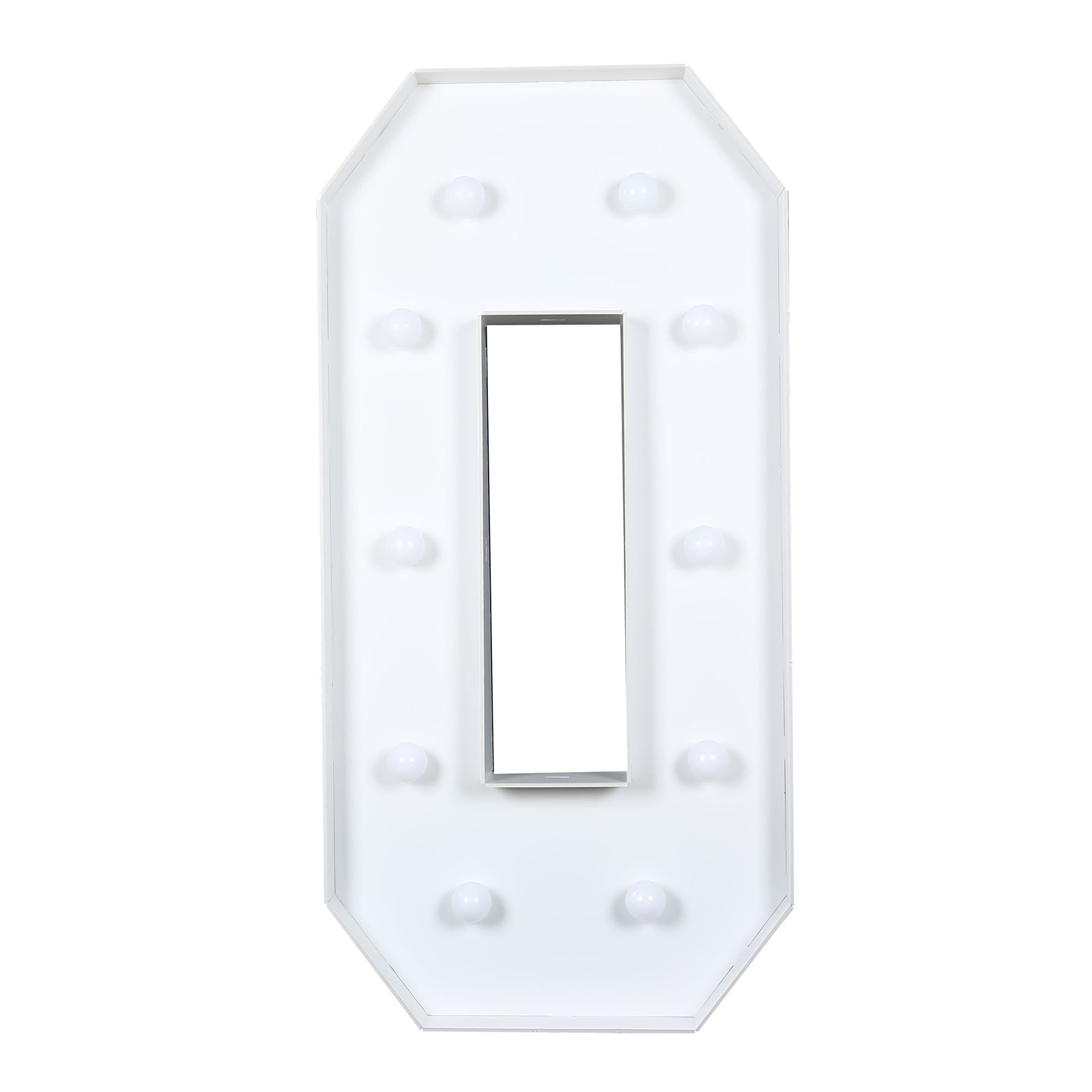 Giant LED Marquee Light Up Letter "O", White 4ft Pre - Cut Foam Board with 10 Warm White Battery Operated LEDs, Glue Gun and Sticks - Bell Racket Store