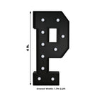 Giant LED Marquee Light Up Letter "P", Black 4ft Pre - Cut Foam Board with 10 Warm White Battery Operated LEDs, Glue Gun and Sticks - Bell Racket Store