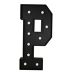 Giant LED Marquee Light Up Letter "P", Black 4ft Pre - Cut Foam Board with 10 Warm White Battery Operated LEDs, Glue Gun and Sticks - Bell Racket Store