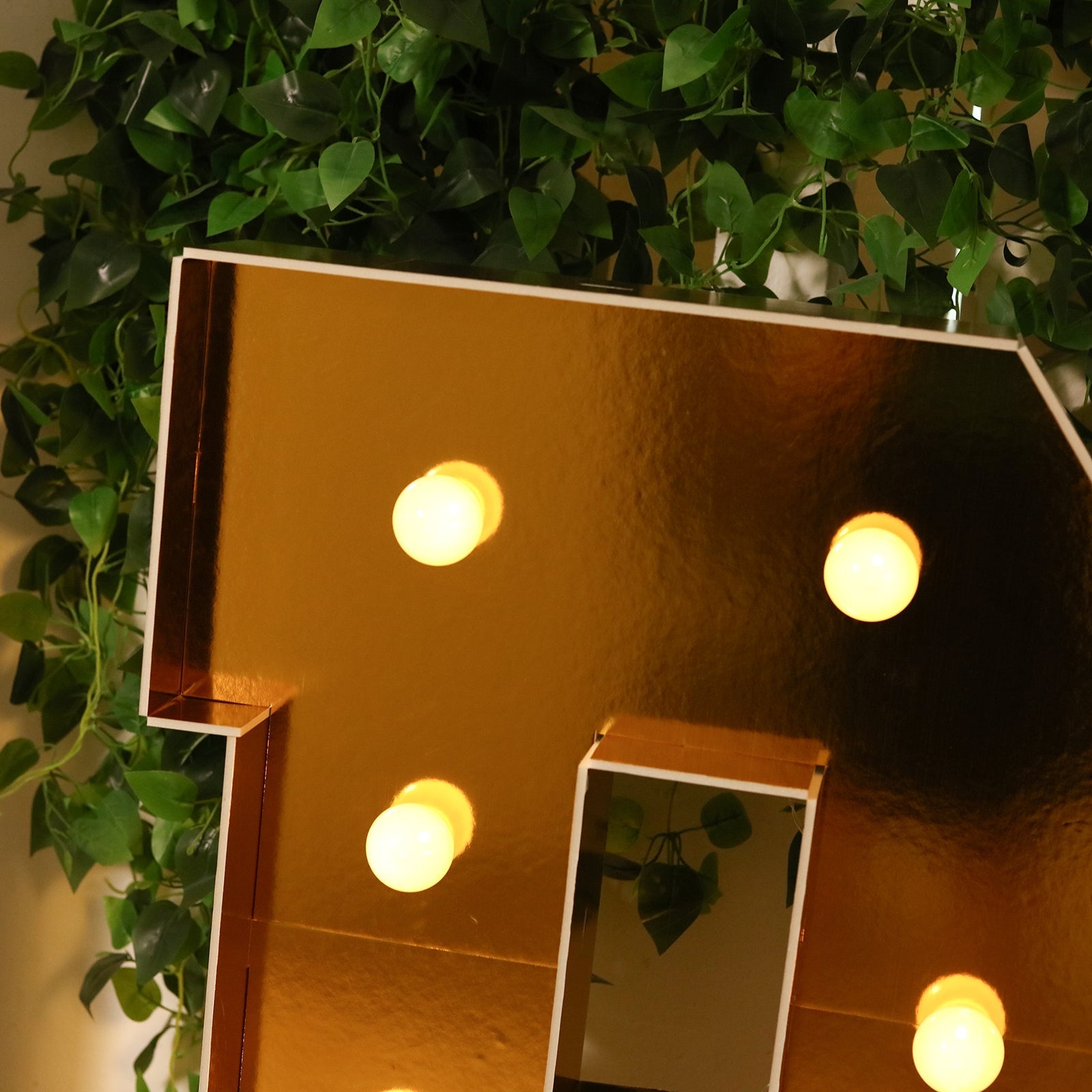 Giant LED Marquee Light Up Letter "P", Gold 4ft Pre - Cut Foam Board with 10 Warm White Battery Operated LEDs, Glue Gun and Sticks - Bell Racket Store