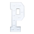 Giant LED Marquee Light Up Letter "P", White 4ft Pre - Cut Foam Board with 10 Warm White Battery Operated LEDs, Glue Gun and Sticks - Bell Racket Store