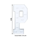 Giant LED Marquee Light Up Letter "P", White 4ft Pre - Cut Foam Board with 10 Warm White Battery Operated LEDs, Glue Gun and Sticks - Bell Racket Store