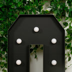 Giant LED Marquee Light Up Letter "Q", Black 4ft Pre - Cut Foam Board with 10 Warm White Battery Operated LEDs, Glue Gun and Sticks - Bell Racket Store