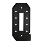 Giant LED Marquee Light Up Letter "Q", Black 4ft Pre - Cut Foam Board with 10 Warm White Battery Operated LEDs, Glue Gun and Sticks - Bell Racket Store