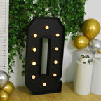 Giant LED Marquee Light Up Letter "Q", Black 4ft Pre - Cut Foam Board with 10 Warm White Battery Operated LEDs, Glue Gun and Sticks - Bell Racket Store