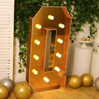 Giant LED Marquee Light Up Letter "Q", Gold 4ft Pre - Cut Foam Board with 10 Warm White Battery Operated LEDs, Glue Gun and Sticks - Bell Racket Store