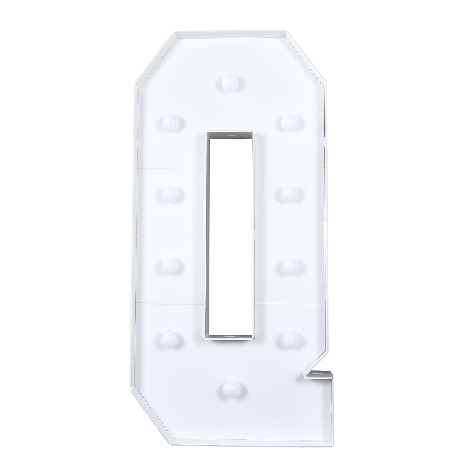 Giant LED Marquee Light Up Letter "Q", White 4ft Pre - Cut Foam Board with 10 Warm White Battery Operated LEDs, Glue Gun and Sticks - Bell Racket Store
