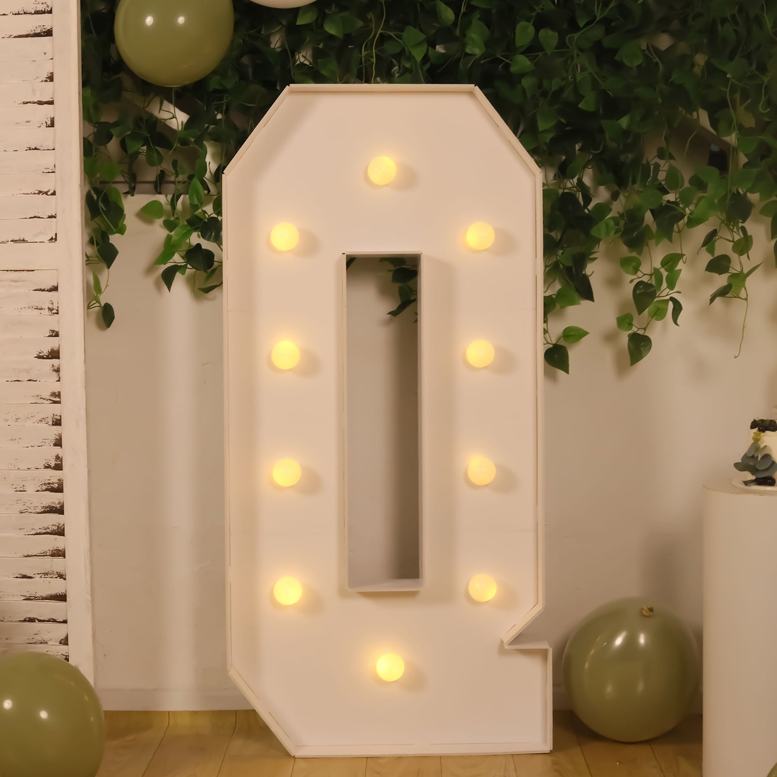 Giant LED Marquee Light Up Letter "Q", White 4ft Pre - Cut Foam Board with 10 Warm White Battery Operated LEDs, Glue Gun and Sticks - Bell Racket Store