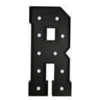 Giant LED Marquee Light Up Letter "R", Black 4ft Pre - Cut Foam Board with 10 Warm White Battery Operated LEDs, Glue Gun and Sticks - Bell Racket Store
