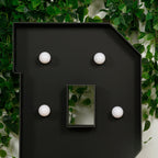 Giant LED Marquee Light Up Letter "R", Black 4ft Pre - Cut Foam Board with 10 Warm White Battery Operated LEDs, Glue Gun and Sticks - Bell Racket Store