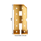 Giant LED Marquee Light Up Letter "R", Gold 4ft Pre - Cut Foam Board with 10 Warm White Battery Operated LEDs, Glue Gun and Sticks - Bell Racket Store