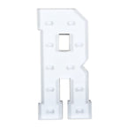 Giant LED Marquee Light Up Letter "R", White 4ft Pre - Cut Foam Board with 10 Warm White Battery Operated LEDs, Glue Gun and Sticks - Bell Racket Store