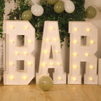 Giant LED Marquee Light Up Letter "R", White 4ft Pre - Cut Foam Board with 10 Warm White Battery Operated LEDs, Glue Gun and Sticks - Bell Racket Store