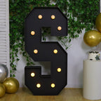 Giant LED Marquee Light Up Letter "S", Black 4ft Pre - Cut Foam Board with 10 Warm White Battery Operated LEDs, Glue Gun and Sticks - Bell Racket Store