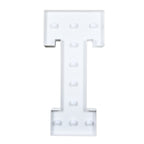 Giant LED Marquee Light Up Letter "T", White 4ft Pre - Cut Foam Board with 10 Warm White Battery Operated LEDs, Glue Gun and Sticks - Bell Racket Store