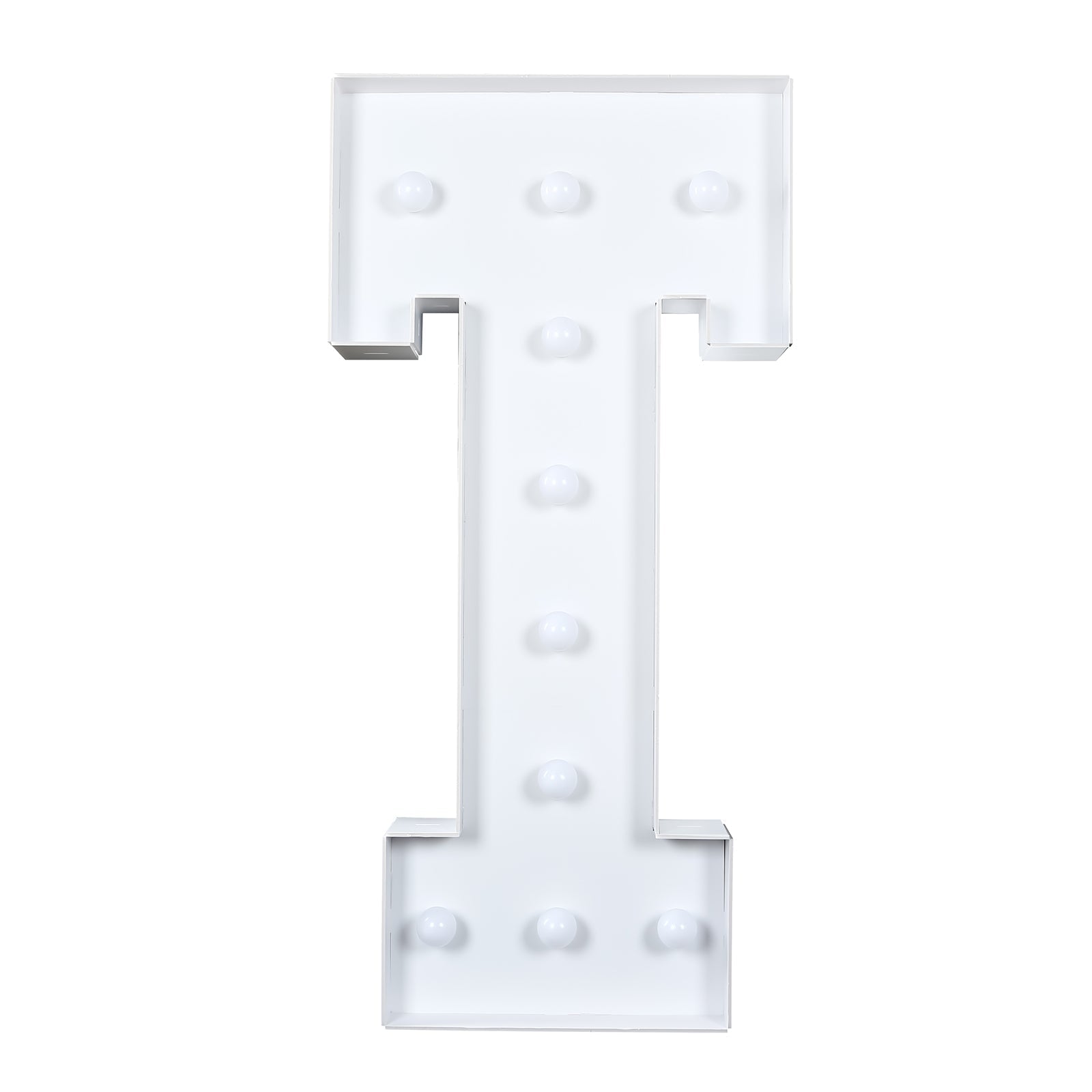 Giant LED Marquee Light Up Letter "T", White 4ft Pre - Cut Foam Board with 10 Warm White Battery Operated LEDs, Glue Gun and Sticks - Bell Racket Store