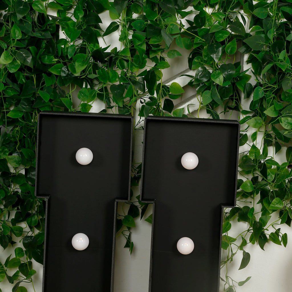 Giant LED Marquee Light Up Letter "U", Black 4ft Pre - Cut Foam Board with 10 Warm White Battery Operated LEDs, Glue Gun and Sticks - Bell Racket Store