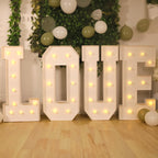 Giant LED Marquee Light Up Letter "U", White 4ft Pre - Cut Foam Board with 10 Warm White Battery Operated LEDs, Glue Gun and Sticks - Bell Racket Store